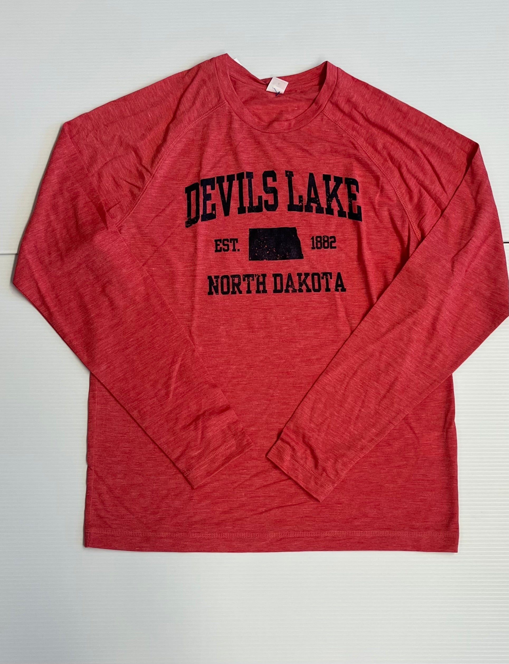 Tri- blend Long sleeve Devils Lake Raglan Tee